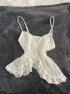 La Peche Lacy White Babydoll Top
